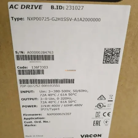 1PCS NEW Vacon Frequency Converter NXP00725-G2H1SSV-A1A2000000