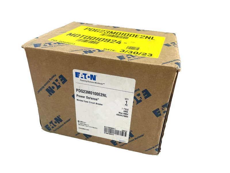 NEW PDG23M0100E2NL EATON 3p 600v 100a 65k LSI Cutler Hammer Circuit Breaker 2 PDG23M0100E2NL 0