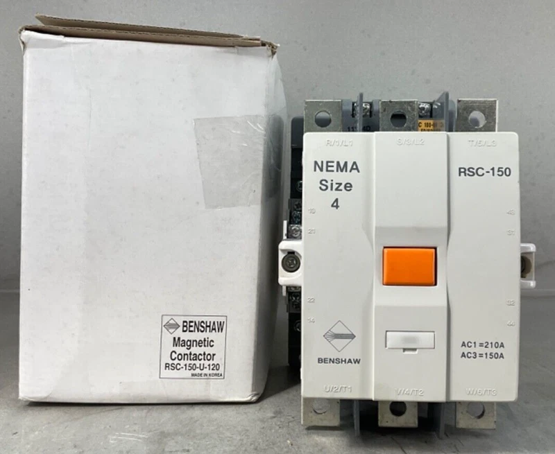 NEW BENSHAW RSC-150-U-120 MAG CONTACTOR 3P 150 A 100-240V COIL 1NO/1NC 50HP/230V 2 RSC 150 U 120 0