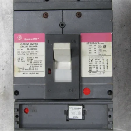 😏GE SPECTRA RMS 600A CURRENT LIMITING CIRCUIT BREAKER SGLA36AT0600 W/ 250A TRIP