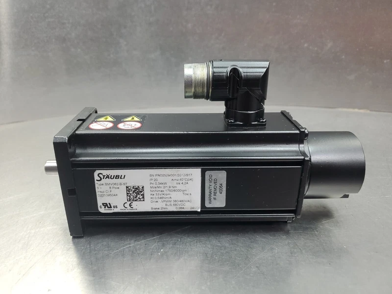 Stäubli SMV062-B-ST 0.34kW Servo Motor, 0.34kW. 1C 2 SMV062 B ST 0