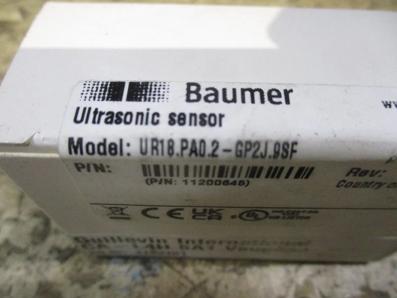 Baumer UR18.PA0.2-GP2J.9SF Ultrasonic Sensor P/N 11200645 ***SEALED***NEW**** 2 UR18PA02 GP2J9SF 0