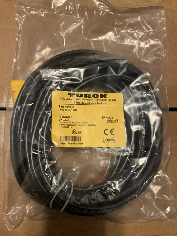 New Turck WKC 12T-7/S3477, UX19658, Connection Cordset (lot of 20) 2 UX19658 0