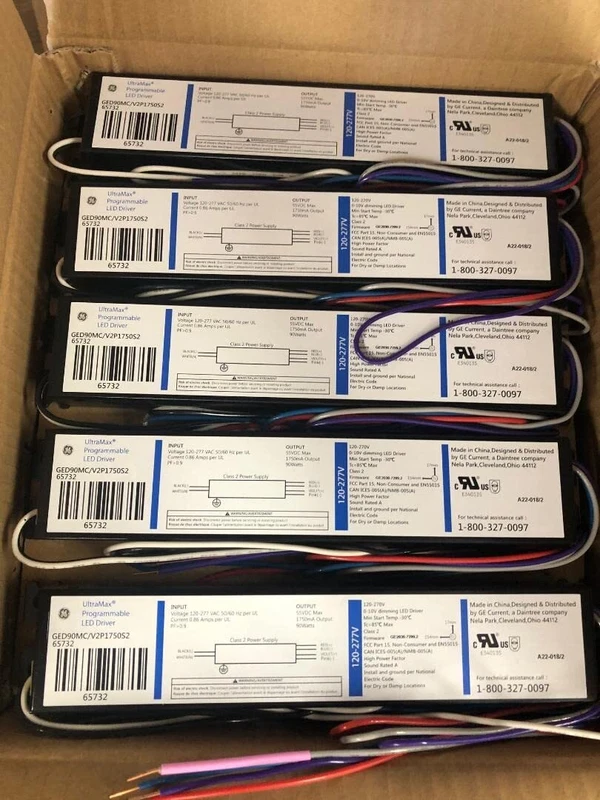10 Pieces GE 65732 GED90MC/V2P1750S2 Dimmable LED Driver 0-10V, 90W, 55Vdc, 2 V2P1750S2 0