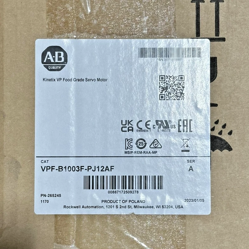 VPF-B1003F-PJ12AF / VPFB1003FPJ12AF Allen Bradley Kinetix Food Grade Servo Motor 2 VPF B1003F PJ12AF 0