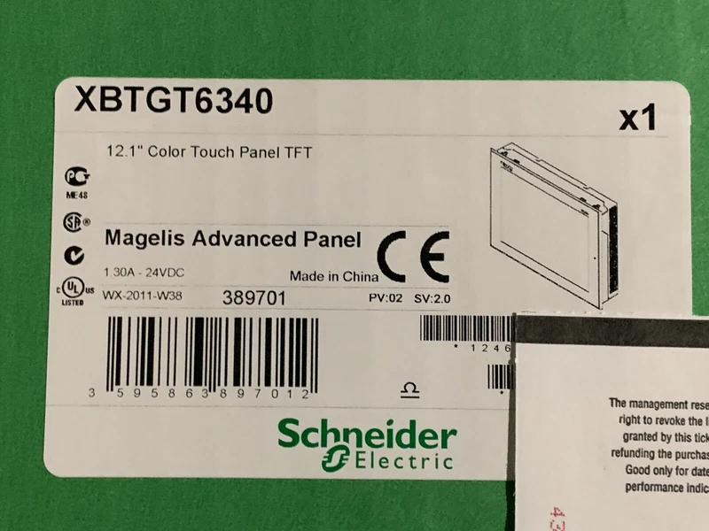 Schneider Electric XBTGT6340 Magelis HMI 12.1" Color Touch Panel TFT Sealed Box 2 XBTGT6340 0
