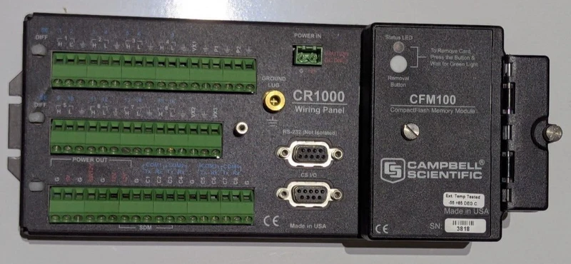 Campbell Scientific Model CR1000 4MB+ wiring panel+CFM100 CompactFlash Module 2 panelCFM100 0