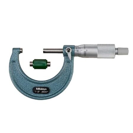 Mitutoyo 103-132 Micrometer 1-2 w Ratchet Stop and Standard
