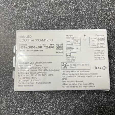 32 eldoLED SOLOdrive 30S-M1Z0D, LED Driver, 120-277Vac, Out 42Vdc Max 150-1400mA