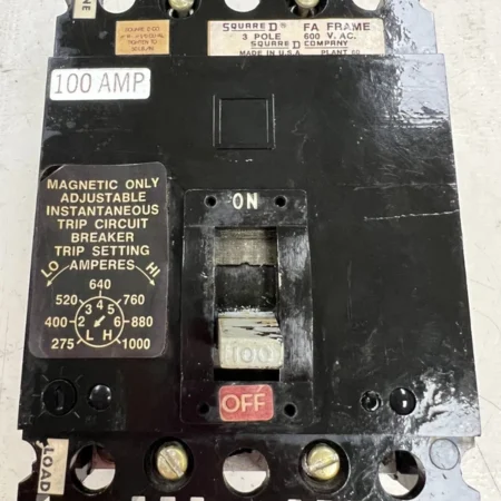 ?? SQUARE D 100 AMP CIRCUIT BREAKER 600 VAC 3 POLE FHL 3610018M