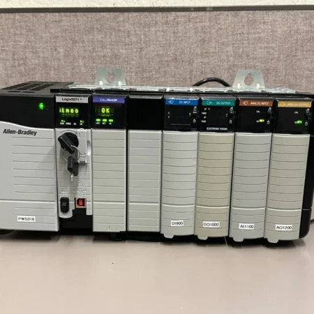 ALLEN BRADLEY CONTROLLOGIX SYSTEMS 7-SLOT CHASSIS w/ PSU & MODULES (1756)