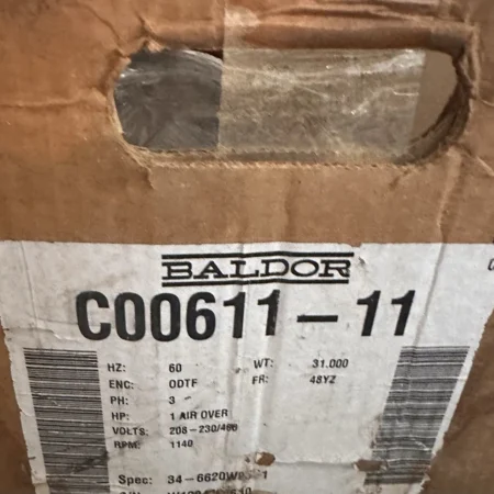 Baldor C00611-11 AC Motor HP 1 Air Over 1140rpm C0061111 New NOS Ships FREE