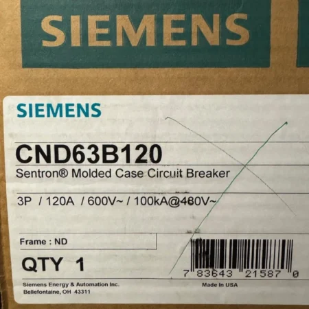 Siemens CND63B120 120A Circuit Breaker NEW
