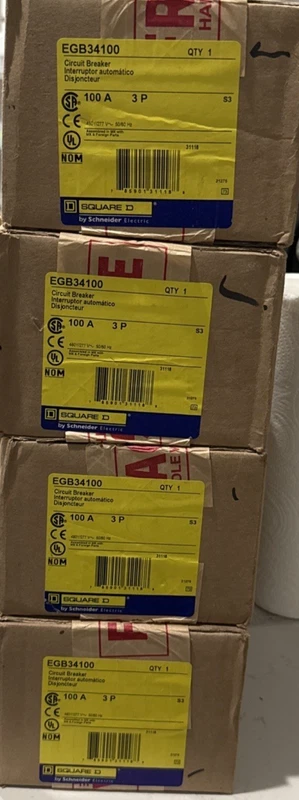 8 Square D EGB34100 Circuit Breaker Breakers 100 Amp 3 Pole 480Y/277V 2 EGB34100 0
