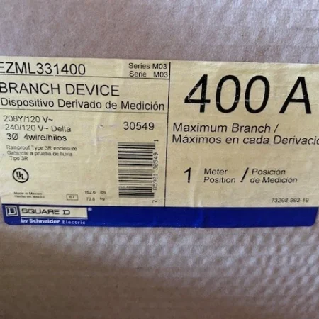 SQUARE D SCHNEIDER EZML331400 3 POLE METER STACK BOX CIRCUIT BREAKER