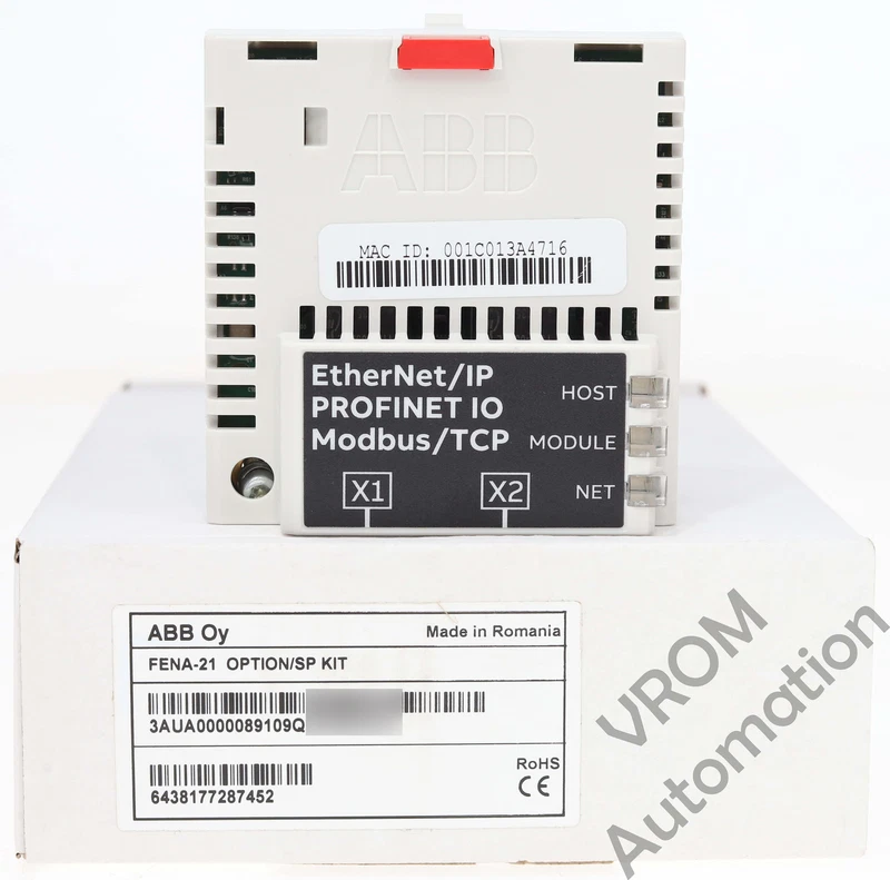 Surplus ABB FENA-21 VFD Ethernet Adapter Module PROFINET IO Modbus / TCP 2 FENA 21 0