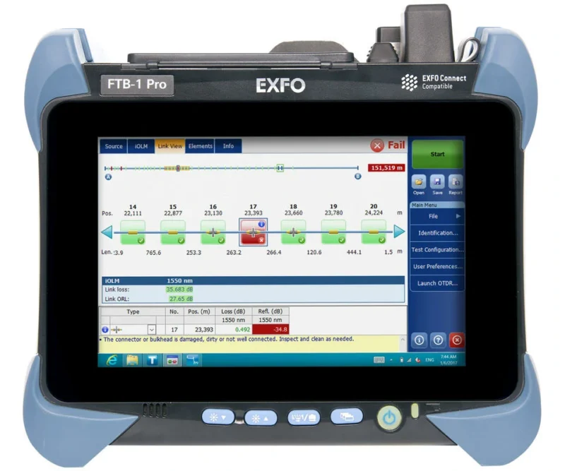 Latest OTDR EXFO FTBx-750C Module Metro Longhaul Optical Fiber Tester High Resolution Highly Accurate 46dB 1310/1550/1625