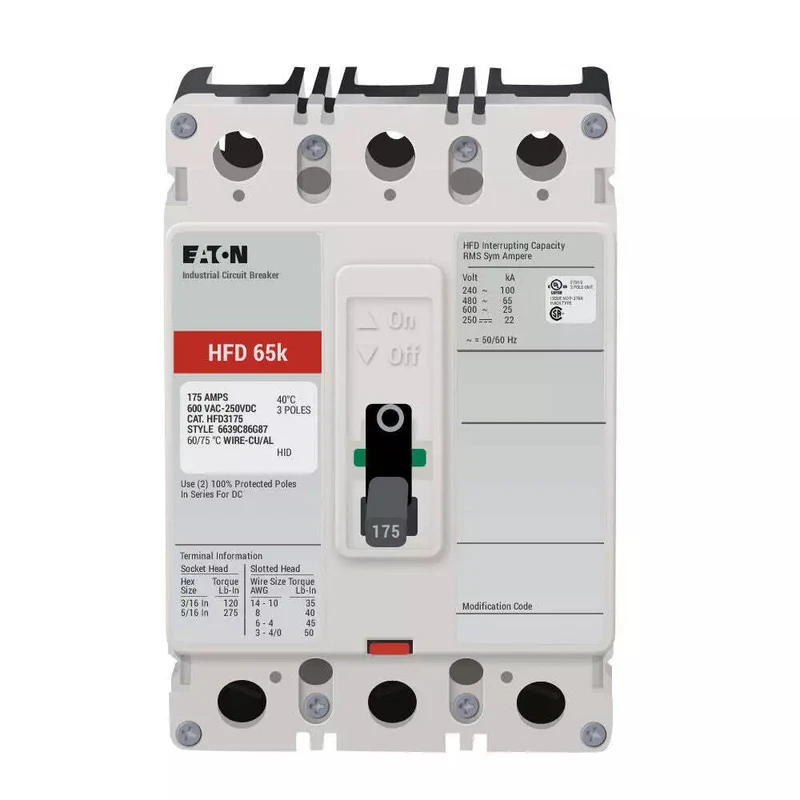 New Circuit Breakers for EATON CUTLER HAMMER HFD3175 175 AMP 3P 600V BREAKER 2 HFD3175 0