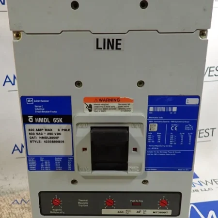 Cutler Hammer Circuit Breaker HMDL3800 800A 65kA @ 480VAC MT3800T Trip - TESTED