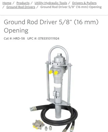 Hydraulic Greenlee HRD-58 Ground Rod Driver New with hoses