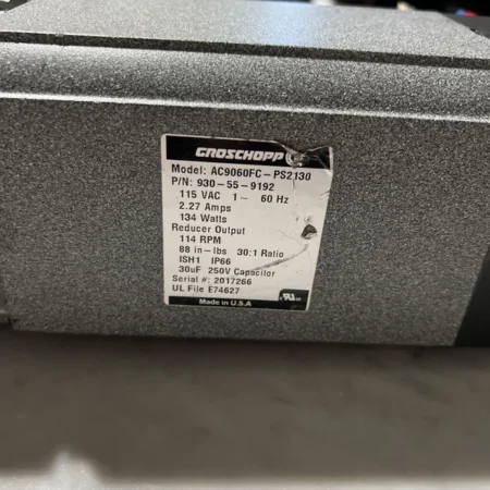 Groschopp Gear Motor ac9060fc-ps2130 115 Vac 1~ 60 Hz
