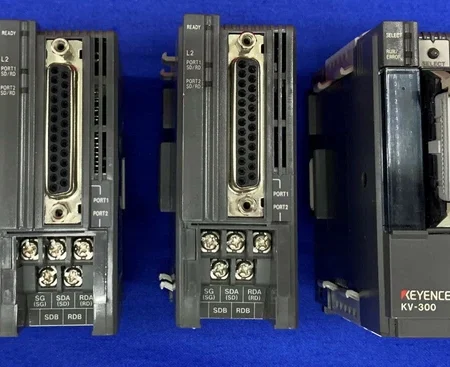 KEYENCE KV-300 PLC Module w KV-L2 Interface Module (2) & KV-R1A