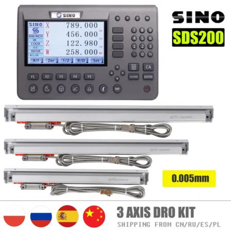 SINO SDS200 Metal 4 Axis LCD Digital Readout Display Kit KA-300 Linear Scale