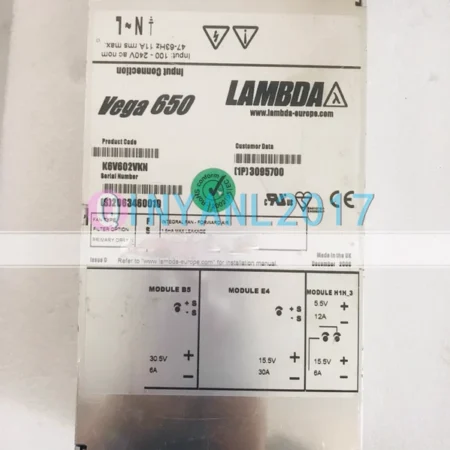 ONE USED TDK-LAMBDA TDK LAMBDA vega 650 K6V602VKN Power Supply