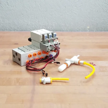 ID Technology ID100038 Pneumatic Valve Assembly, (3) 62104, (3) 62105 - USED