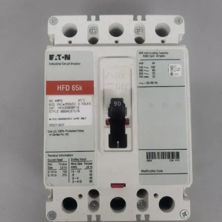 New HFD3090BP10 Circuit Breaker 90A 3P 600V 3PH HFD 65k 3 pole 90 Amp