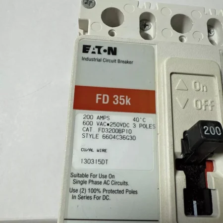 New Eaton FD3200BP10 FD3200BP10 Circuit Breaker DHL Expedited Shipping