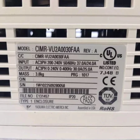 Yaskawa CIMR-VU2A0030FAA Inverter New CIMRVU2A0030FAA Expedited Ship