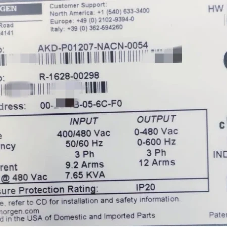 New Seal Servo Drive AKD-P01207-NACN-0054 Is Shipped Expedited By DHL