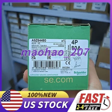 New Schneider Electric A9Z64480 Inter Diff iID 4P 80A B 300m Free Shipping