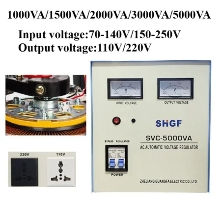 110V/220V Output AC Regulator Home Automatic Voltage Stabilizer 1/1.5/2/3/5KVA