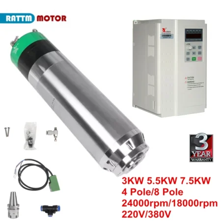 3KW 5.5KW 7.5KW BT30 ATC Water Cooled Spindle Motor VFD Automatic Tool Change
