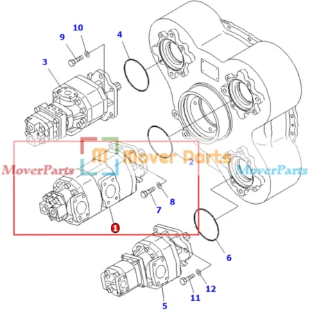 Hydraulic Pump 705-95-07030 for Komatsu Dump Truck HM400-2