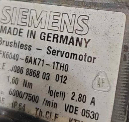 SIEMENS 1FK6040-6AK71-1TH0-Z Servo Motor