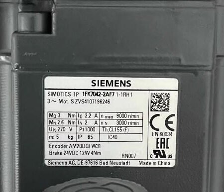 SIEMENS Sevor Motor 1FK7042-2AF71-1RH1