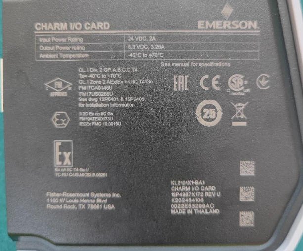 Emerson DeltaV KL2101X1-BA1 DeltaV Charm IO Card 2 KL2101X1 BA1