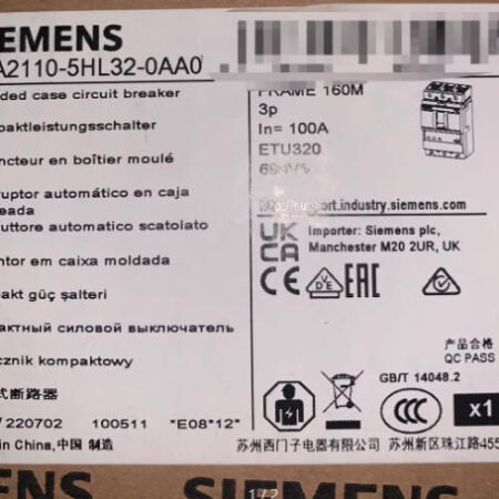 SIEMENS 3VA2110-5HL32-0AA0 Moulded Case Circuit Breaker