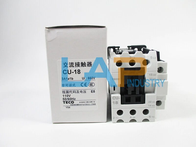 NEW for Teco AC contactor CU-18-3A1a1b-110V 2 s l1600 649