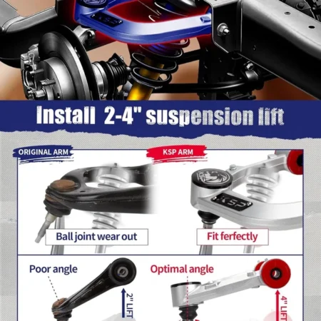 KSP Front Upper Control Arm For Toyota Tacoma 2004-2023, 2-4"