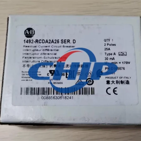 AB 1492-RCDA2A25 CIRCUIT BREAKER 2POLES 25A NEW IN BOX .DHLUPS