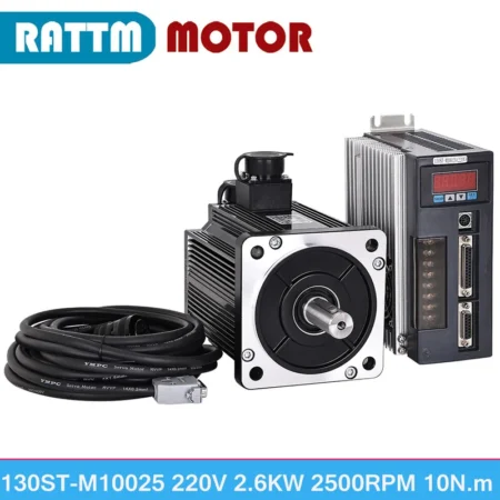Optical Encoder 2.6KW AC Servo Motor 2500RPM 10N.M 130ST-M10025 220V With Brake