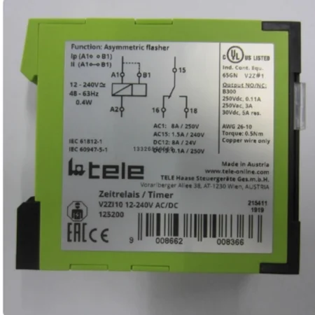 TELE V2ZI10 12-240V ACDC Pulse Time Relay