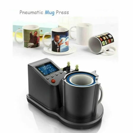 12.4“ Automatic Pneumatic Cup Mug Heat Press Machine Images Transfer 110V-220V