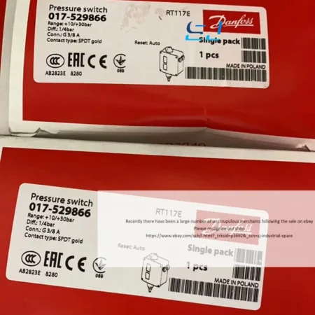 Brand new DANFOSS RT117E 017-529866 Pressure Switch RT117E 017-52986