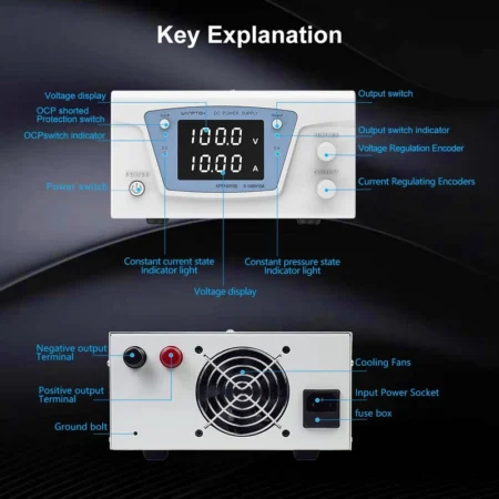 0-100V 150V 200V 300V 0-3A 5A 10A Lab Adjustable DC Bench Power Supply Variable