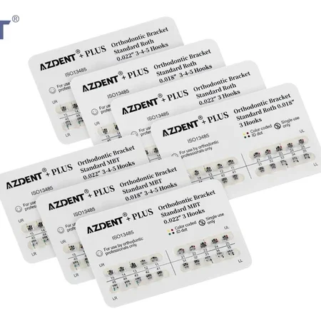 AZDENT PLUS Dental Orthodontic Brackets Brace Mini RothMBT 0.0220.018 Hooks